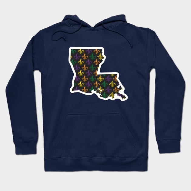 New Orleans Louisiana Mardis Gras Fleur de Lis Pattern Hoodie by sentinelsupplyco